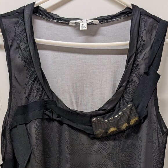 CAbi #155 Jeweled Illusion Tank Top in Black - Picture 6 of 12